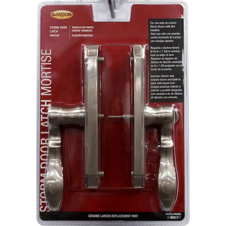 Larson Larson M2 Brush Nickel Silver Zinc Mortise Latch 1 pk CH3021701